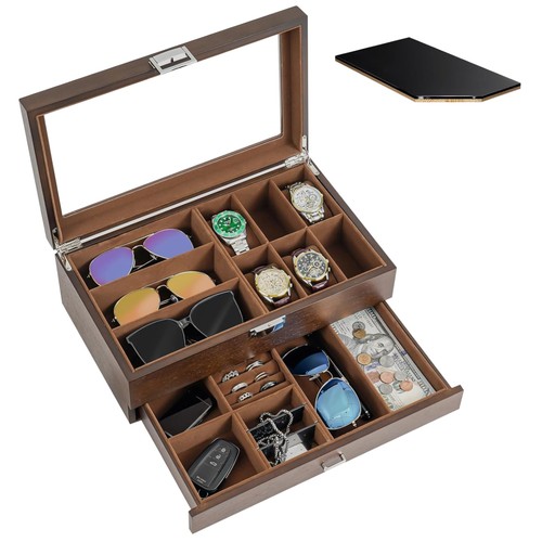 Holz uhrenbox fächer - holz, 6